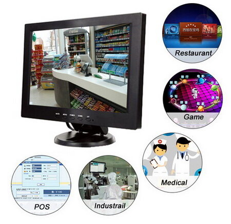 จอมอนิเตอร์ TFT 12 นิ้ว LCD Monitor with AV/ TV / VGA / HDMI / USB Input