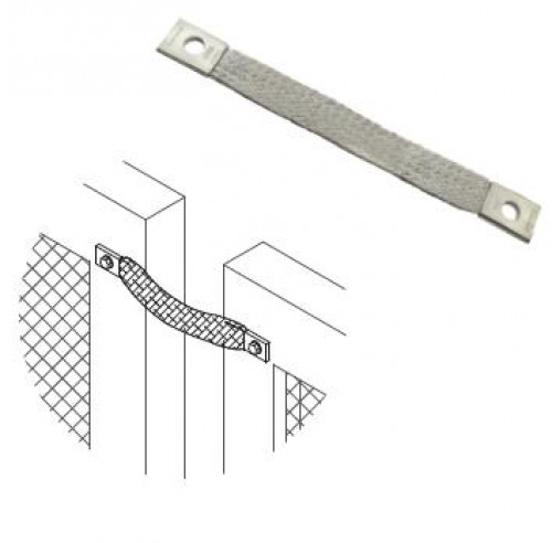 KUMWELL LZFCB 502001 Flexible Copper Braid Bond with Tinned (1 Hole) Amp Rating = 200 A, Length 200